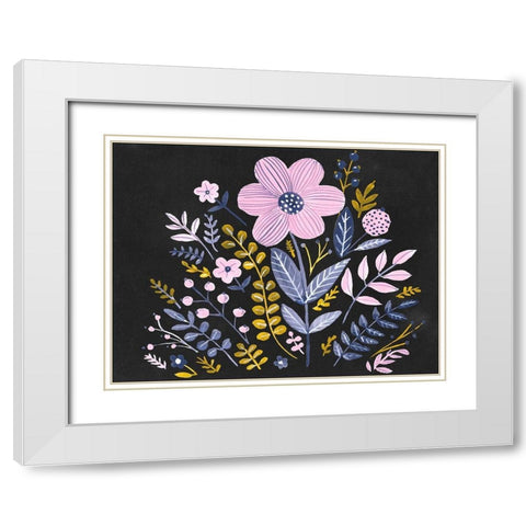 Sweet Folk Florals II White Modern Wood Framed Art Print with Double Matting by Parker, Jennifer Paxton