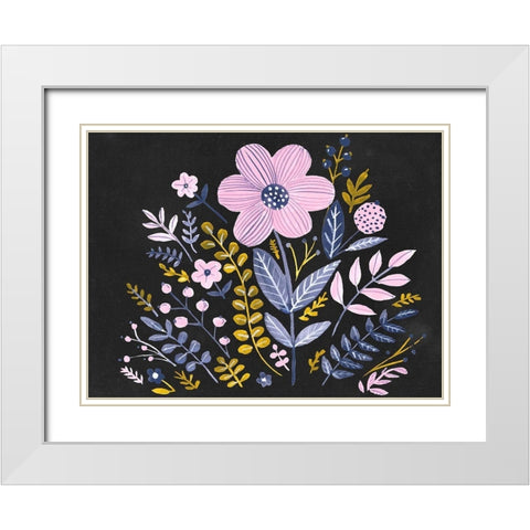 Sweet Folk Florals II White Modern Wood Framed Art Print with Double Matting by Parker, Jennifer Paxton