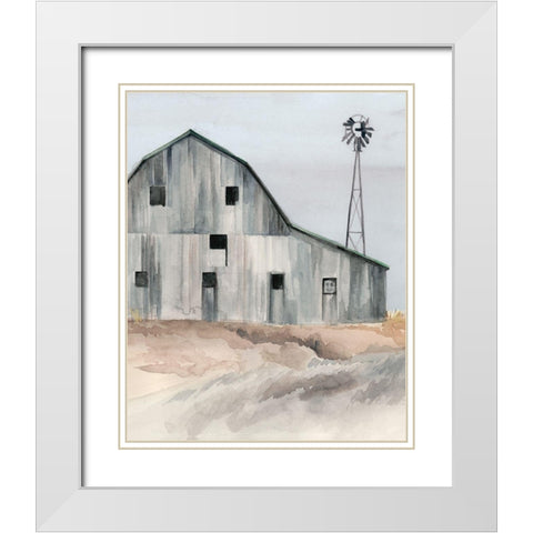 3-UP Winter Barn I White Modern Wood Framed Art Print with Double Matting by Parker, Jennifer Paxton