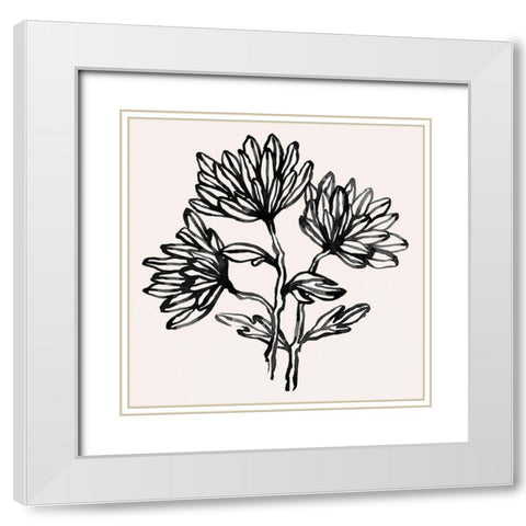 Gestural Blooms II White Modern Wood Framed Art Print with Double Matting by Scarvey, Emma