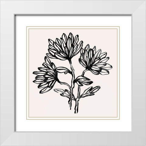 Gestural Blooms II White Modern Wood Framed Art Print with Double Matting by Scarvey, Emma