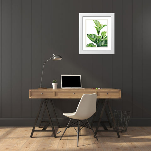 Fiddle Fig I White Modern Wood Framed Art Print with Double Matting by Parker, Jennifer Paxton