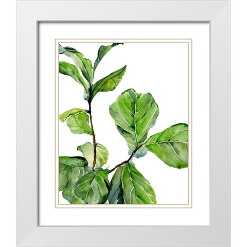 Fiddle Fig II White Modern Wood Framed Art Print with Double Matting by Parker, Jennifer Paxton