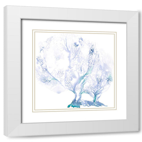 Navy Sea Fan I White Modern Wood Framed Art Print with Double Matting by Parker, Jennifer Paxton