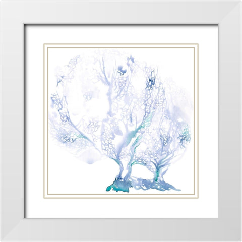 Navy Sea Fan I White Modern Wood Framed Art Print with Double Matting by Parker, Jennifer Paxton