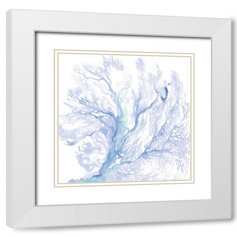 Navy Sea Fan II White Modern Wood Framed Art Print with Double Matting by Parker, Jennifer Paxton