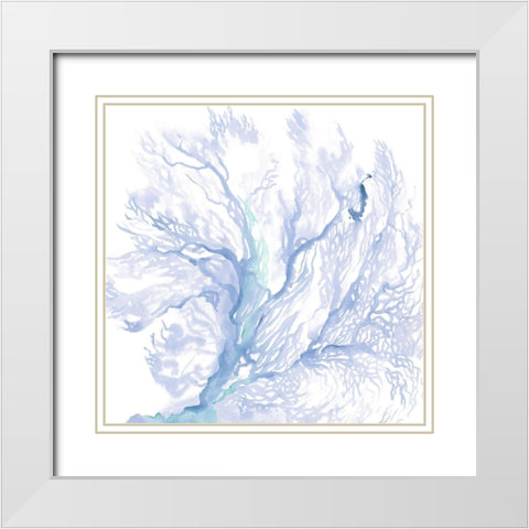 Navy Sea Fan II White Modern Wood Framed Art Print with Double Matting by Parker, Jennifer Paxton