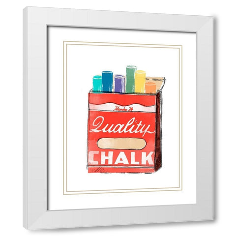 School Days I White Modern Wood Framed Art Print with Double Matting by Vess, June Erica