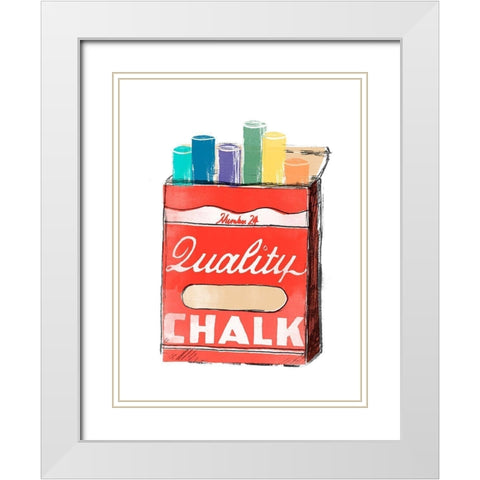 School Days I White Modern Wood Framed Art Print with Double Matting by Vess, June Erica