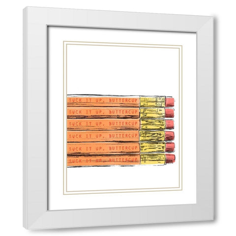 School Days II White Modern Wood Framed Art Print with Double Matting by Vess, June Erica