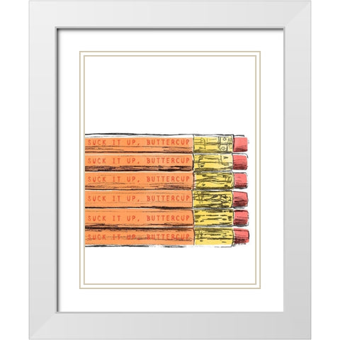 School Days II White Modern Wood Framed Art Print with Double Matting by Vess, June Erica