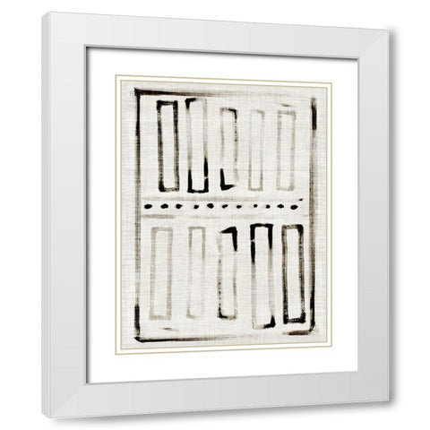 Batik Block Flag I White Modern Wood Framed Art Print with Double Matting by Parker, Jennifer Paxton