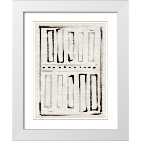 Batik Block Flag I White Modern Wood Framed Art Print with Double Matting by Parker, Jennifer Paxton