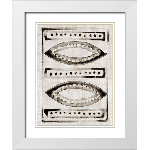 Batik Block Flag II White Modern Wood Framed Art Print with Double Matting by Parker, Jennifer Paxton