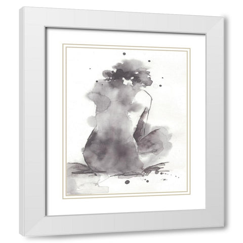 Waterforms I White Modern Wood Framed Art Print with Double Matting by Parker, Jennifer Paxton