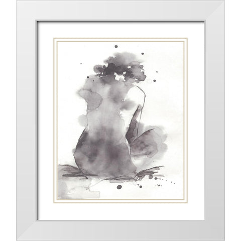 Waterforms I White Modern Wood Framed Art Print with Double Matting by Parker, Jennifer Paxton