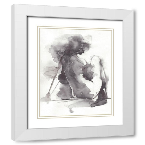 Waterforms II White Modern Wood Framed Art Print with Double Matting by Parker, Jennifer Paxton