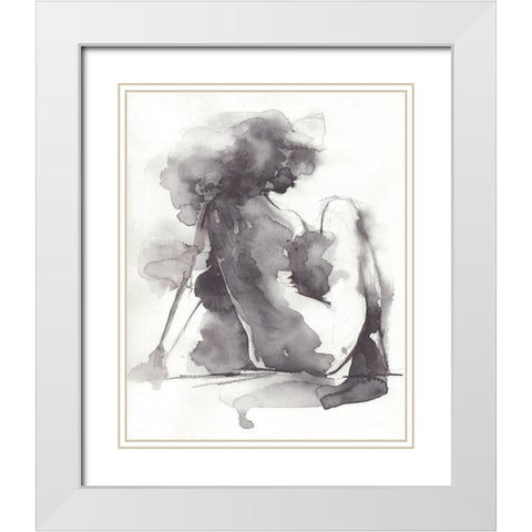 Waterforms II White Modern Wood Framed Art Print with Double Matting by Parker, Jennifer Paxton