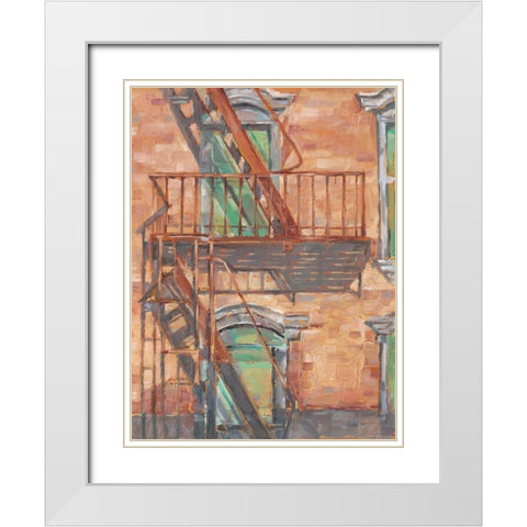 Urban Facade II White Modern Wood Framed Art Print with Double Matting by Harper, Ethan