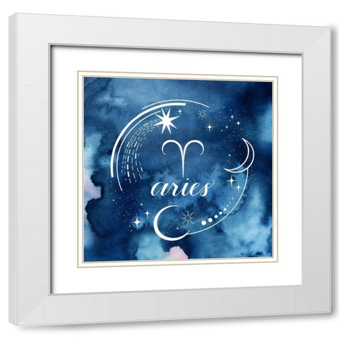 Watercolor Astrology I White Modern Wood Framed Art Print with Double Matting by Popp, Grace