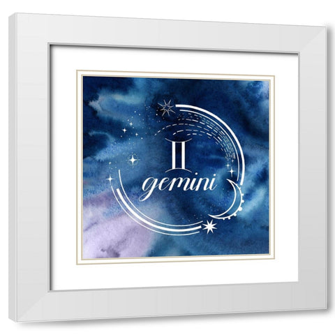 Watercolor Astrology III White Modern Wood Framed Art Print with Double Matting by Popp, Grace