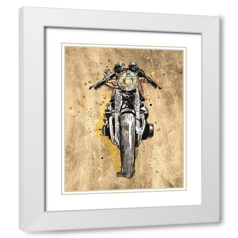 Metallic Rider I White Modern Wood Framed Art Print with Double Matting by Warren, Annie