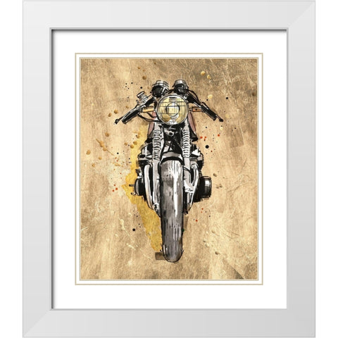 Metallic Rider I White Modern Wood Framed Art Print with Double Matting by Warren, Annie