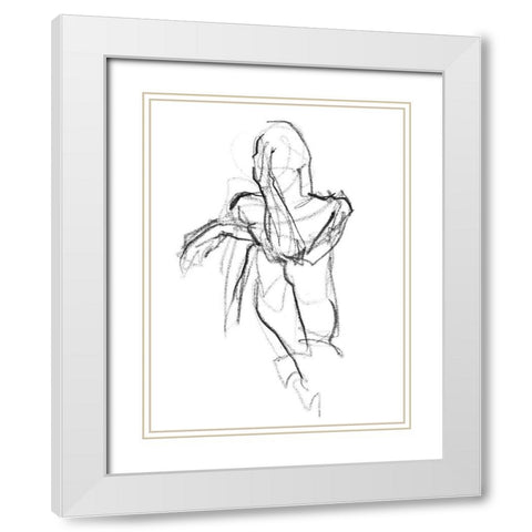 Contemplate I White Modern Wood Framed Art Print with Double Matting by Parker, Jennifer Paxton