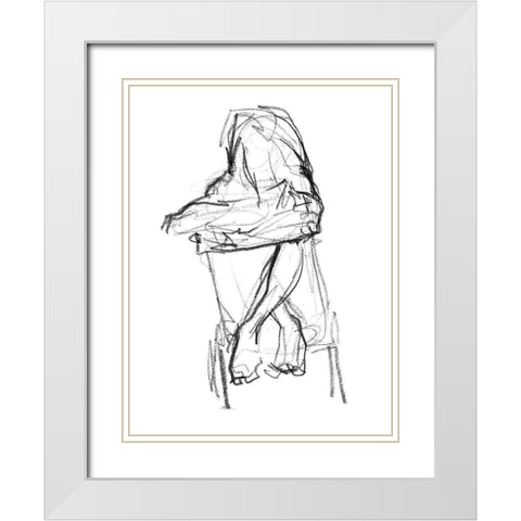 Contemplate II White Modern Wood Framed Art Print with Double Matting by Parker, Jennifer Paxton