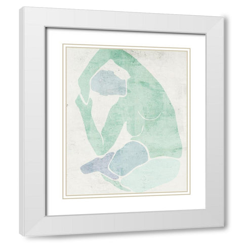 Stretching IV White Modern Wood Framed Art Print with Double Matting by Wang, Melissa