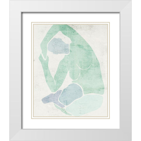 Stretching IV White Modern Wood Framed Art Print with Double Matting by Wang, Melissa