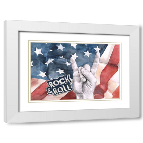 National Anthem I White Modern Wood Framed Art Print with Double Matting by Parker, Jennifer Paxton