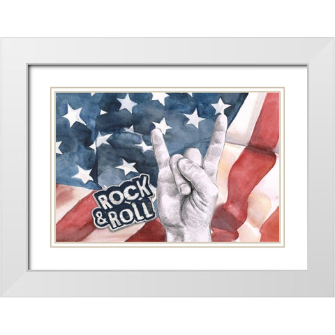 National Anthem I White Modern Wood Framed Art Print with Double Matting by Parker, Jennifer Paxton