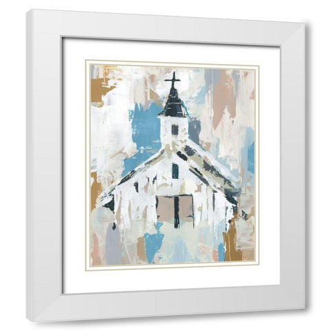 Sunday Chapel I White Modern Wood Framed Art Print with Double Matting by Warren, Annie