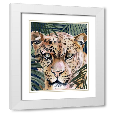 Jungle Cat II White Modern Wood Framed Art Print with Double Matting by Parker, Jennifer Paxton
