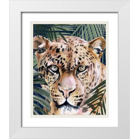 Jungle Cat II White Modern Wood Framed Art Print with Double Matting by Parker, Jennifer Paxton