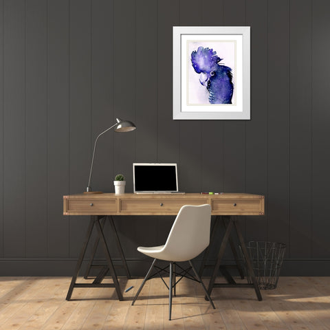Celestial Cockatoos II White Modern Wood Framed Art Print with Double Matting by Parker, Jennifer Paxton