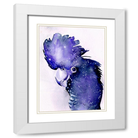 Celestial Cockatoos II White Modern Wood Framed Art Print with Double Matting by Parker, Jennifer Paxton