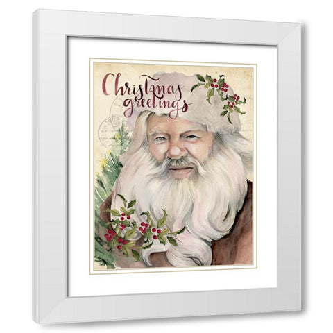 Christmas Greetings I White Modern Wood Framed Art Print with Double Matting by Parker, Jennifer Paxton