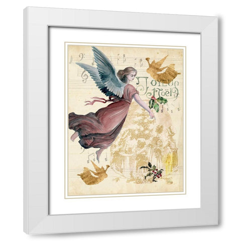 Christmas Greetings II White Modern Wood Framed Art Print with Double Matting by Parker, Jennifer Paxton