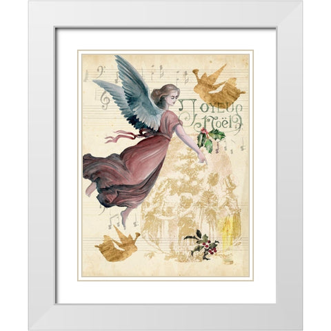Christmas Greetings II White Modern Wood Framed Art Print with Double Matting by Parker, Jennifer Paxton