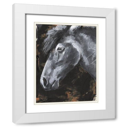Tribeca Horse II White Modern Wood Framed Art Print with Double Matting by Parker, Jennifer Paxton