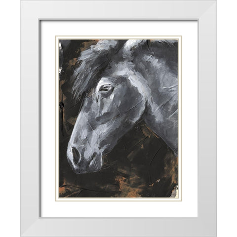 Tribeca Horse II White Modern Wood Framed Art Print with Double Matting by Parker, Jennifer Paxton