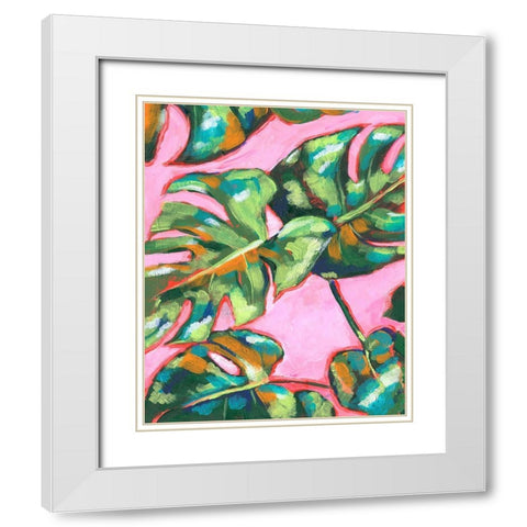 Psychedelic Palms I White Modern Wood Framed Art Print with Double Matting by Parker, Jennifer Paxton