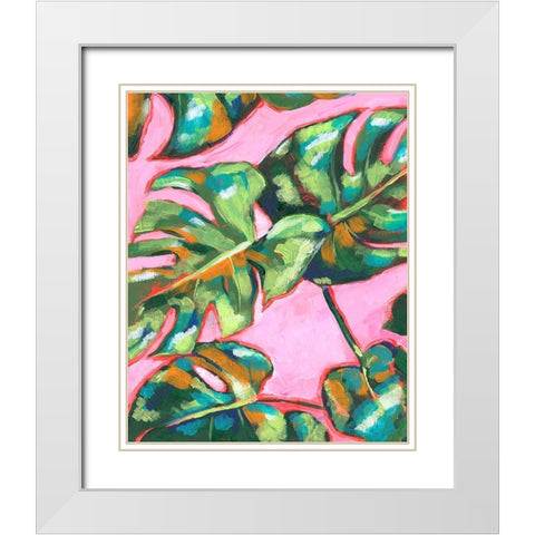 Psychedelic Palms I White Modern Wood Framed Art Print with Double Matting by Parker, Jennifer Paxton