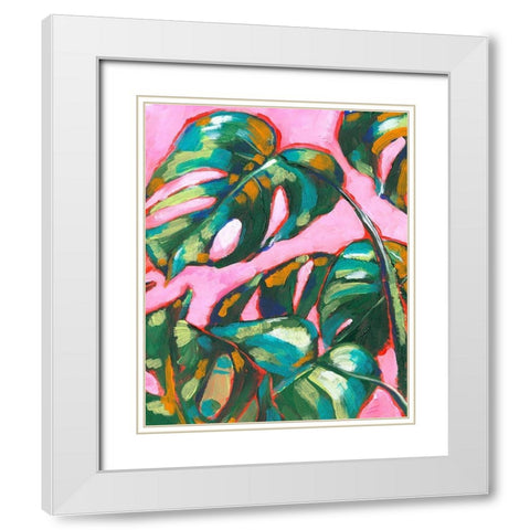 Psychedelic Palms II White Modern Wood Framed Art Print with Double Matting by Parker, Jennifer Paxton