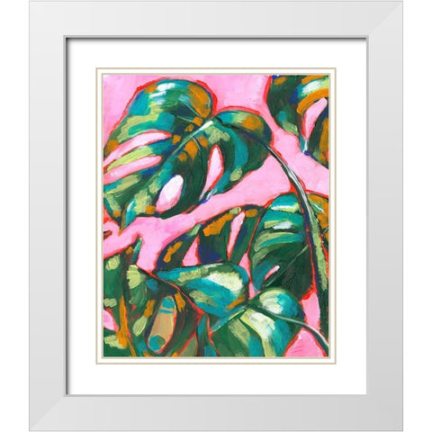 Psychedelic Palms II White Modern Wood Framed Art Print with Double Matting by Parker, Jennifer Paxton