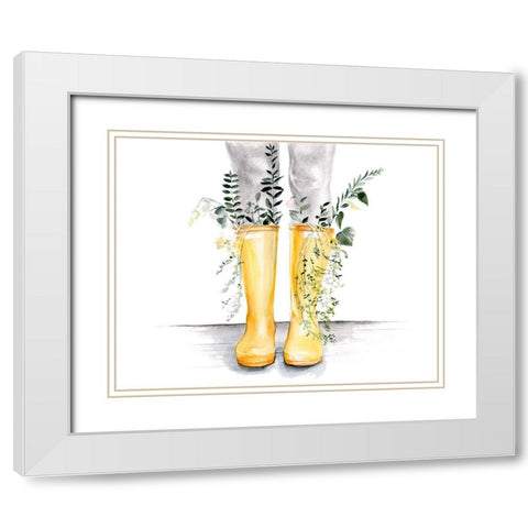 Flow and Grow I White Modern Wood Framed Art Print with Double Matting by Parker, Jennifer Paxton