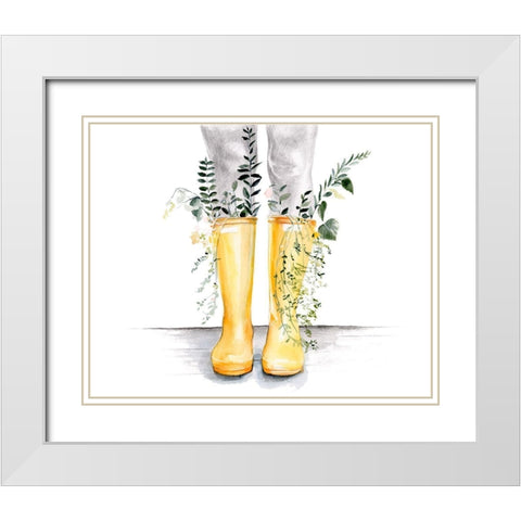 Flow and Grow I White Modern Wood Framed Art Print with Double Matting by Parker, Jennifer Paxton