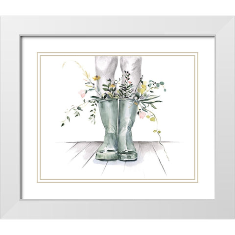 Flow and Grow II White Modern Wood Framed Art Print with Double Matting by Parker, Jennifer Paxton